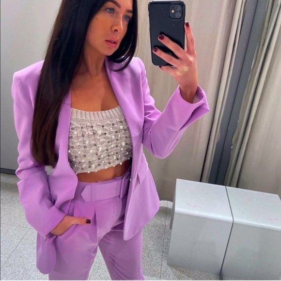 GORGEOUS ZARA NWT Blazer & Belted Pants Set - Picture 5 of 16